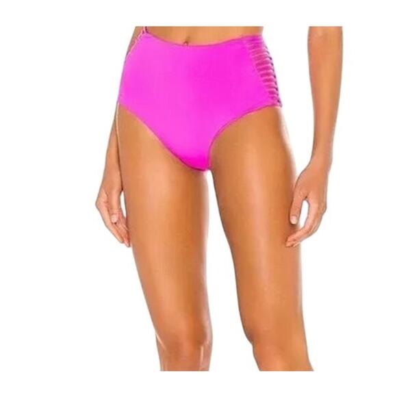 L Space Bikini Bottom Harrington Bitsy Size XS Bright Fuchsia Pink Swimwear New - Picture 2 of 8